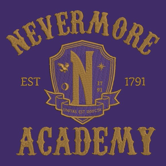 Wednesday Nevermore Embroidered ADULT Crewneck Sweatshirt Goth Witch School - Picture 3 of 8